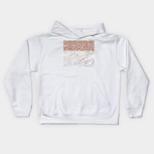 Epicurious rose gold marble Kids Hoodie